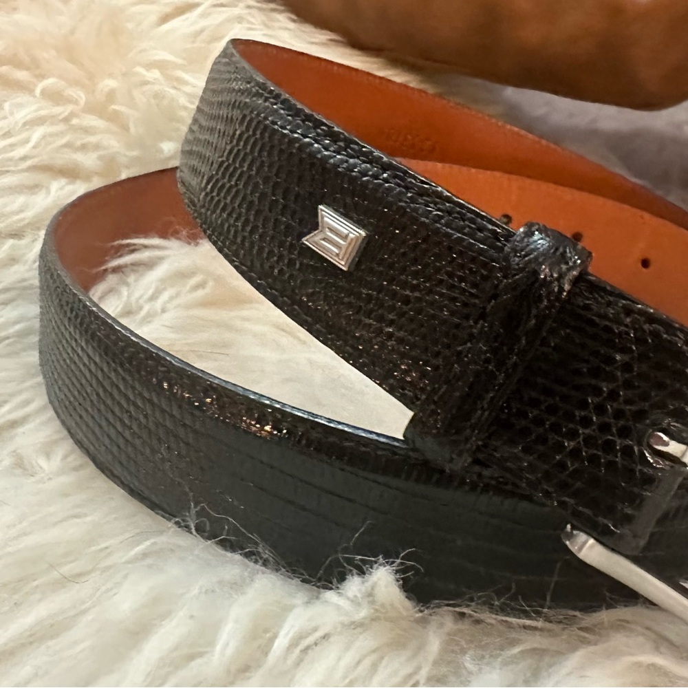 Java Lizard skin leather belt Nike Tiger Woods size 36-34 large black